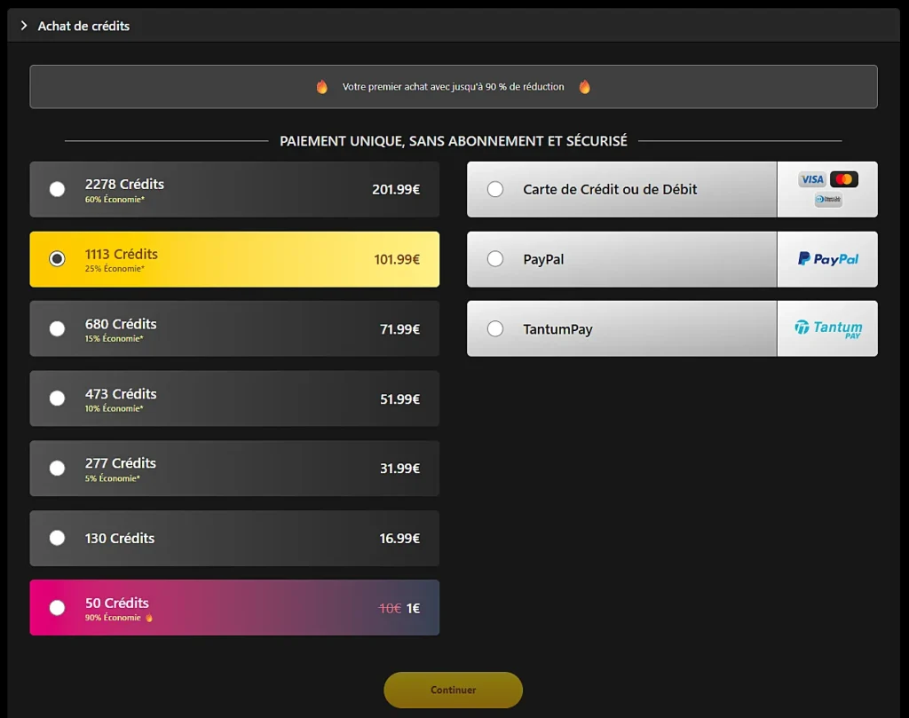 Grille tarifaire OléCams 2026 et prix des crédits